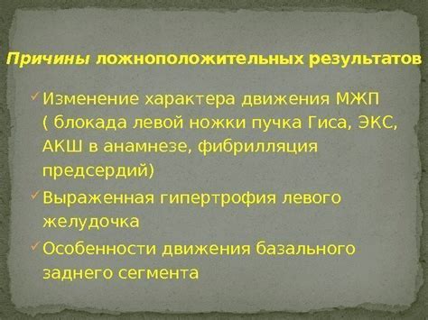 Причины возникновения гипокинеза МЖП