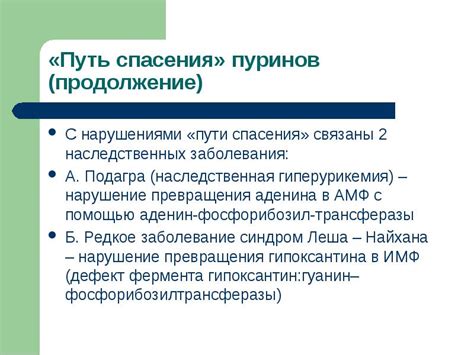 Причины и симптомы нарушений обмена пуринов и пиримидинов