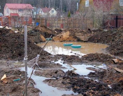 Проблемы, вызванные повышенными грунтовыми водами