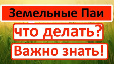 Процесс обращения с земельными паями