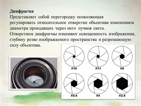 Работа диафрагмы в фотоаппарате