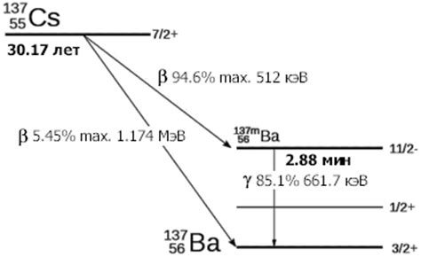 Радиоактивные свойства цезия 137