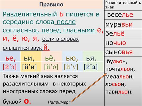 Разделительный мягкий знак в Русском языке