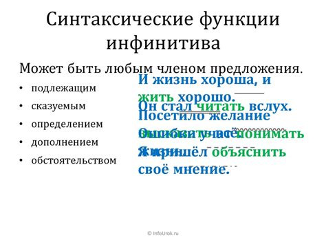 Раздел 7: Особенности образования инфинитива