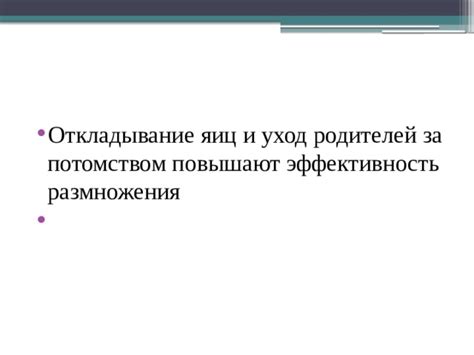 Размножение и уход за потомством