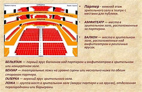 Расположение мест за креслами в амфитеатре