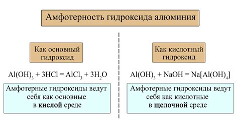 Реакции амфотерных металлов