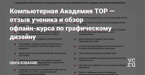 Результаты тестов и экзаменов по графическому дизайну