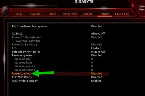 Решение проблем, связанных с нагрузкой источника питания в BIOS Gigabyte