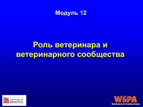 Роль ветеринара и специалистов