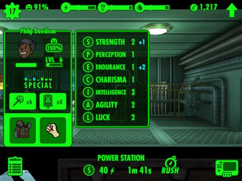 Роль параметров special в Fallout Shelter