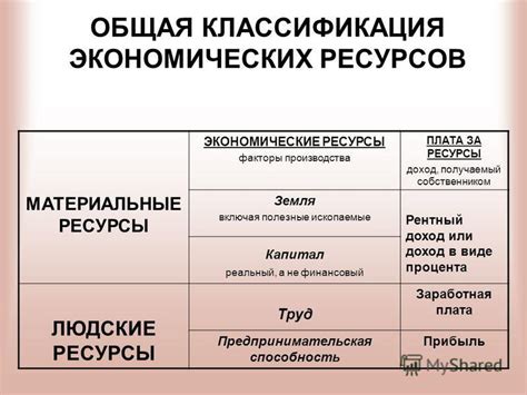 Роль ресурсов производства в экономике