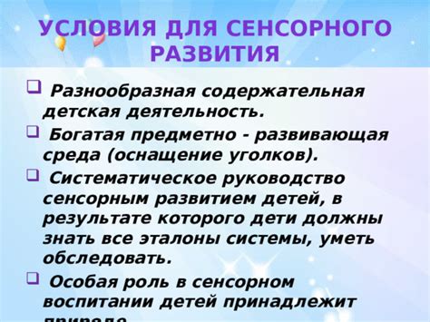 Роль сенсорного развития в образовательном процессе