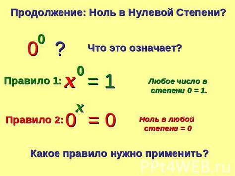 Роль степени ноль в математике