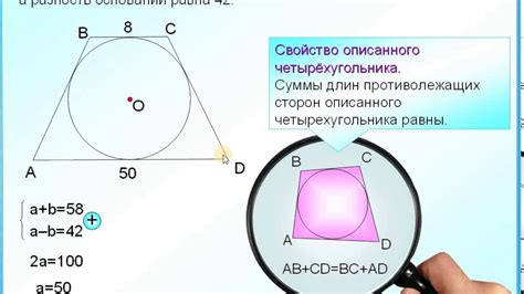 Свойства трапеции описанной около окружности