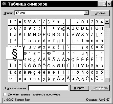 Символ квадрата с точкой внутри в других областях