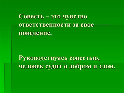 Совесть и человек: взаимодействие и значение