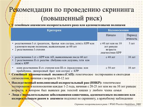 Специальные рекомендации по проведению скрининга всего тела