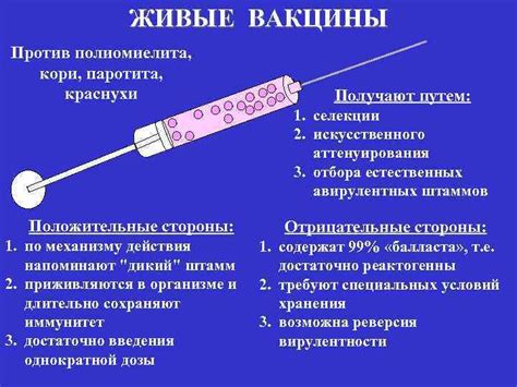 Специфика действия вакцины