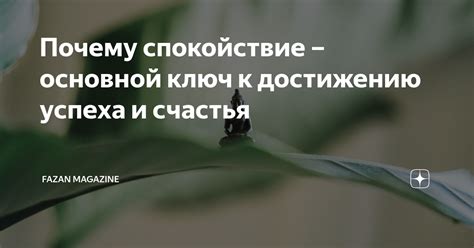 Спокойствие – ключ к счастью