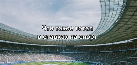 Спортивные виды, в которых применяется тотал включая от