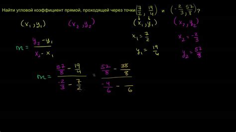 Способы вычисления углового коэффициента