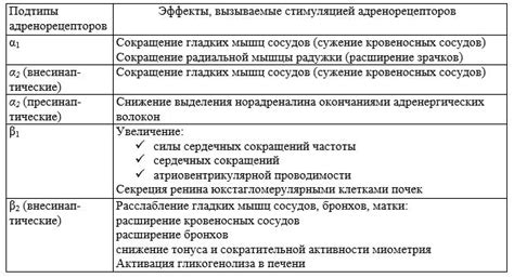 Типы адреномиметиков центрального действия и их применение