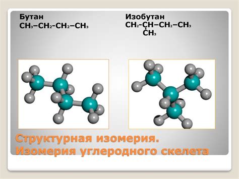 Типы изомерии углеродного скелета