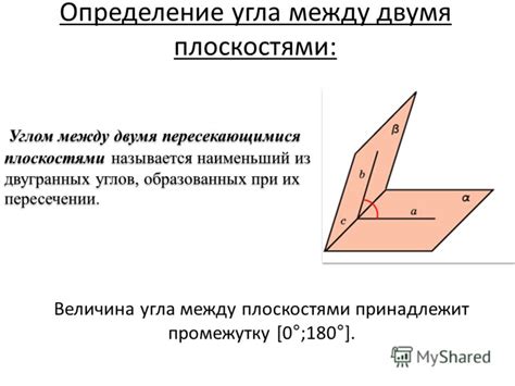 Угол между плоскостями: математическое определение