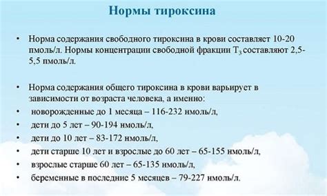 Уровень свободного тироксина сыворотки крови и его значение