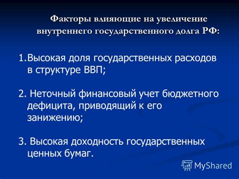 Факторы, способствующие возникновению внутреннего долга