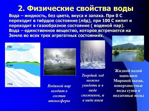 Физические характеристики прибывающей воды