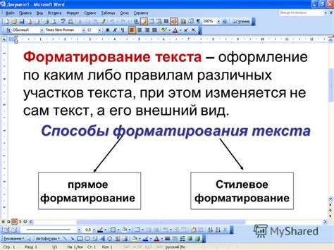 Форматирование и оформление работы