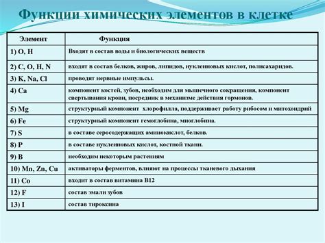 Функции голоядерных элементов