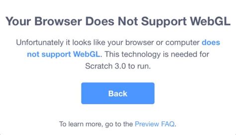 Что делать, если браузер не поддерживает технологию WebGL?