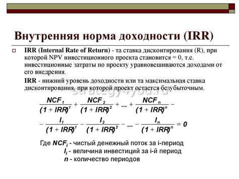 Что такое внутренняя норма прибыли и как она рассчитывается?