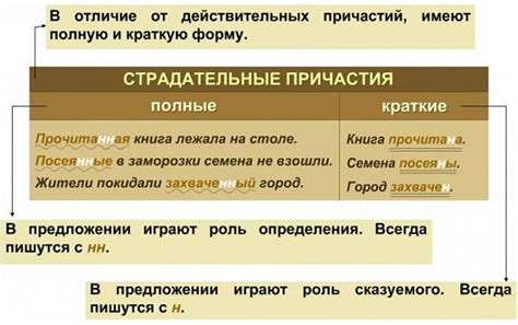 Что такое краткие страдательные причастия?