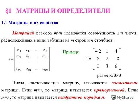 Что такое матрица и ее основные характеристики