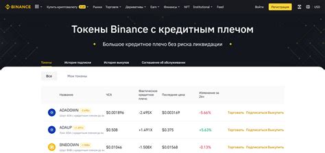 Что такое токены с кредитным плечом на бирже Binance?