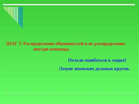 Шаг 4: Формирование команды и распределение обязанностей