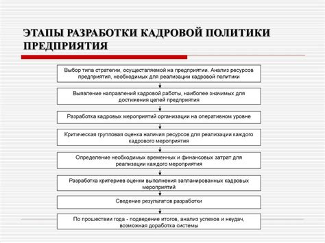 Этапы внедрения кадровой системы в организацию