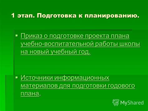 Этап 1: Подготовка к планированию