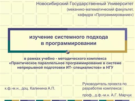  Применение системного языка в программировании 