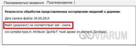  Что означает ошибка "Файл не соответствует xsd-схеме"? 