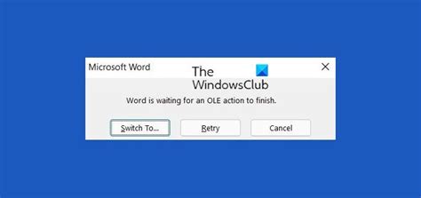 Word: "ожидает завершения действия OLE"
